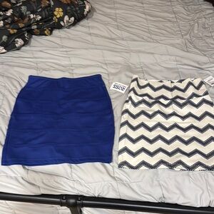 Set of 2 skirts - Blue and White Chevron